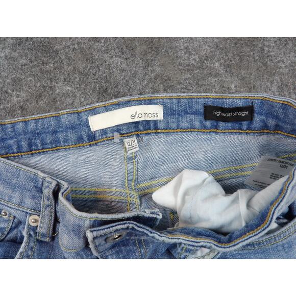 Ella Moss Jeans Straight Leg High Waisted Blue Denim 12/31 - Picture 8 of 12